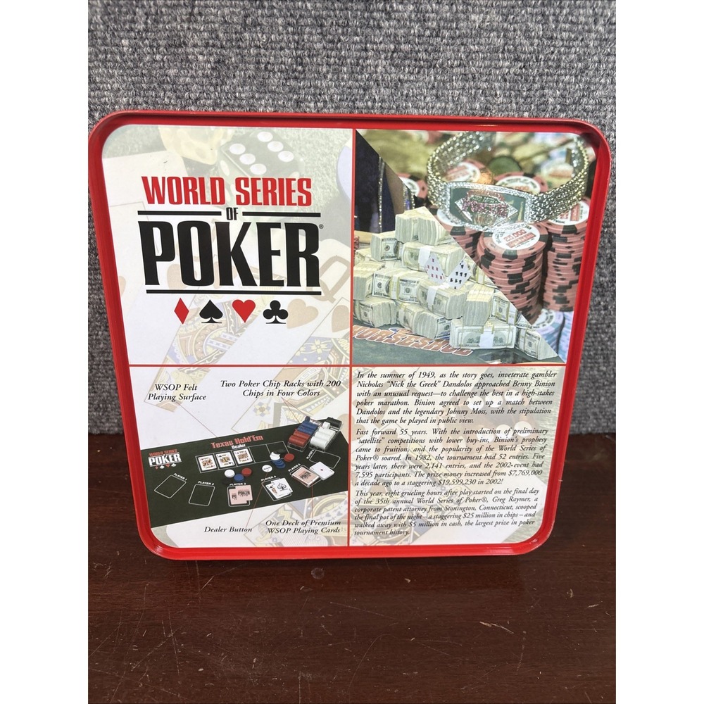 World Series of Poker Tournament Poker Set & Collector's Tin - NIB - Picture 3 of 3